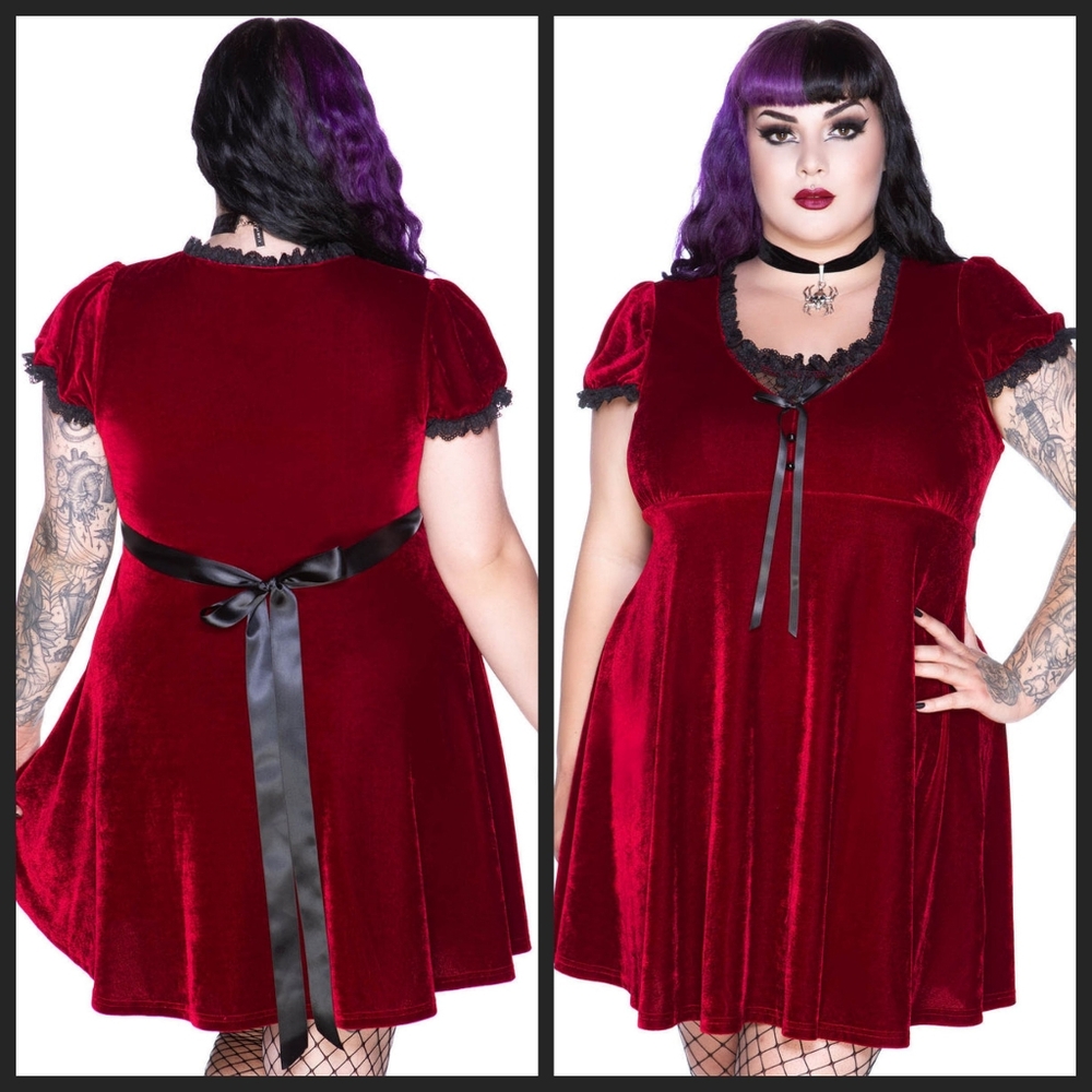 Killstar Heather Babydoll Velvet Dress 4X EUC OBO